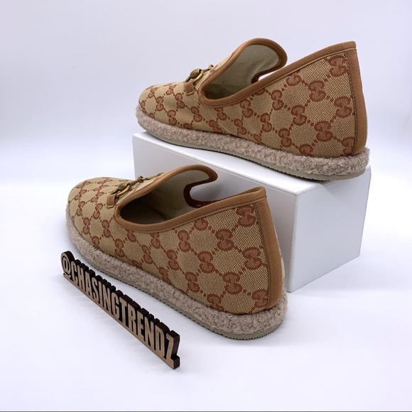 GUCCI Women’s GG Canvas Beige Espadrilles 609424 - Picture 9 of 14